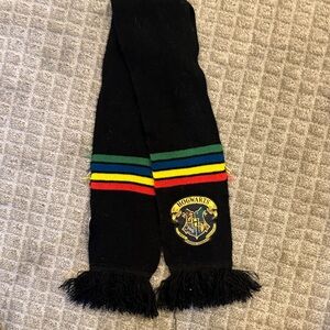 Kids Hogwarts Black Scarf with Colorful Stripes